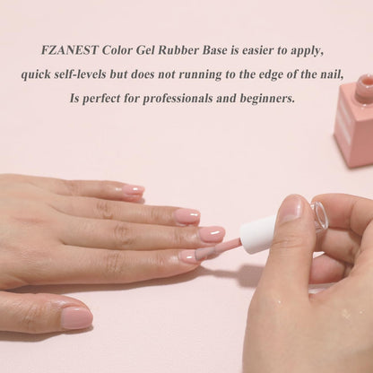 FZANEST Rubber Base Gel Polish Kit – 6x7.5ml Builder Gel