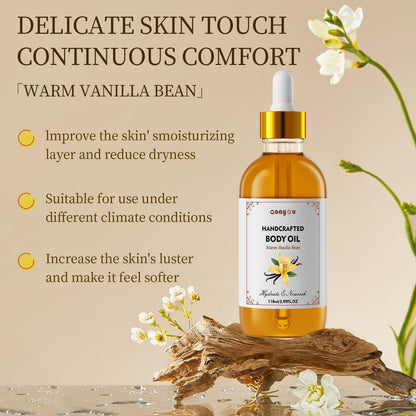 Gaayou Warm Vanilla Bean Body Oil – Deep Moisturizing Vanilla Oil for All Skin Types