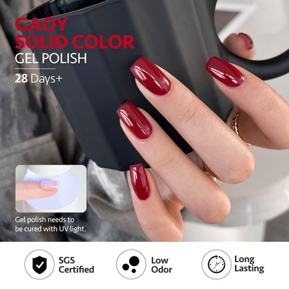 GAOY Berry Collection Gel Nail Polish Kit — 6-Color Gel Set for Home Manicure