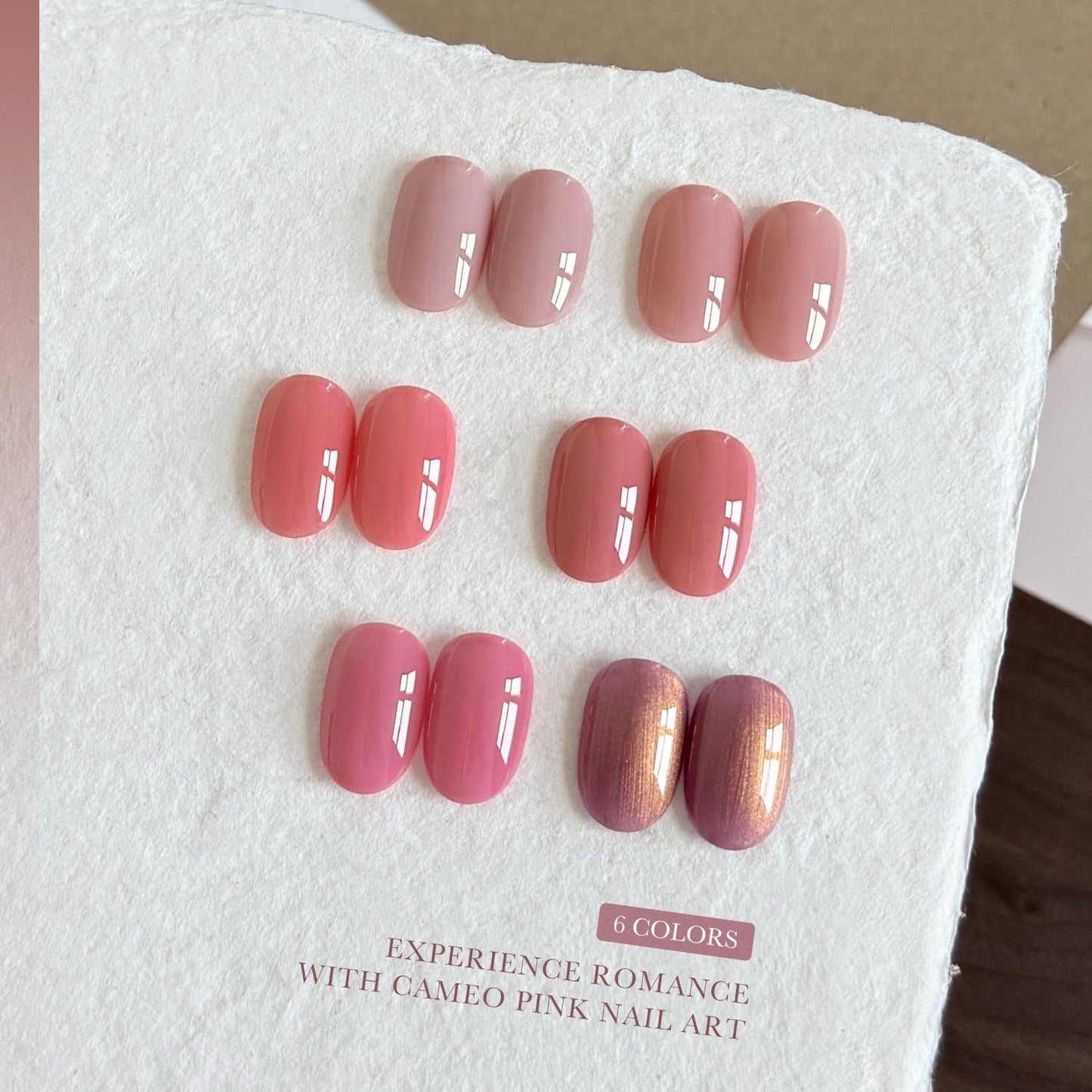 GAOY Cameo Pink Gel Nail Polish Set — 6 Colors, UV Cure for DIY Manicures