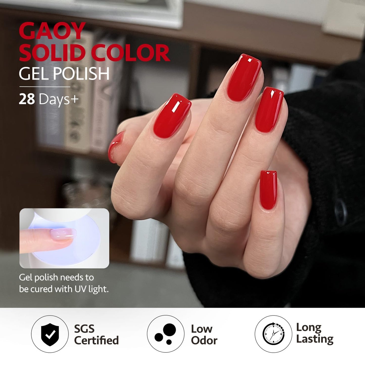 GAOY Red Brown Gel Nail Polish Set – 6 Fall & Winter Shades for Home & Salon