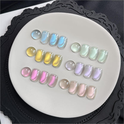 GAOY Cat Eye Gel Nail Polish Set – 6 Glitter Colors + Magnet