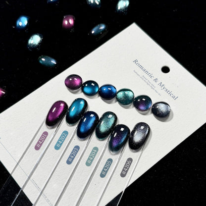 GAOY Glitter Cat Eye Gel Nail Polish Set with Magnet – 6 Colors, Long-Lasting Shine