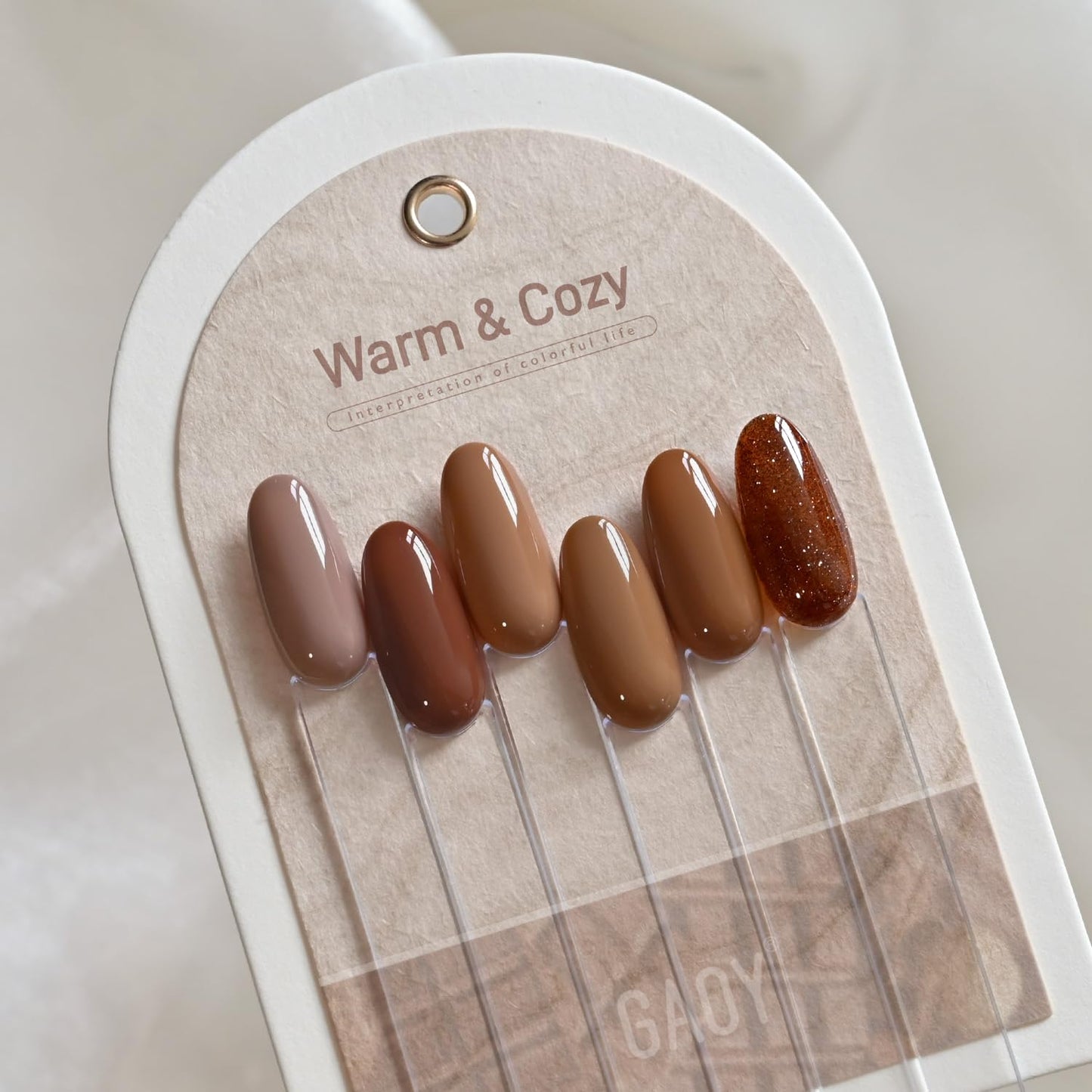 GAOY Hazelnut Chocolate Gel Nail Polish – 6 Brown Colors Set for DIY Manicure