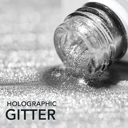 GAOY Holographic Glitter Cat Eye Gel Polish Set - 6 Colors + Free Magnet | Home Nail Art