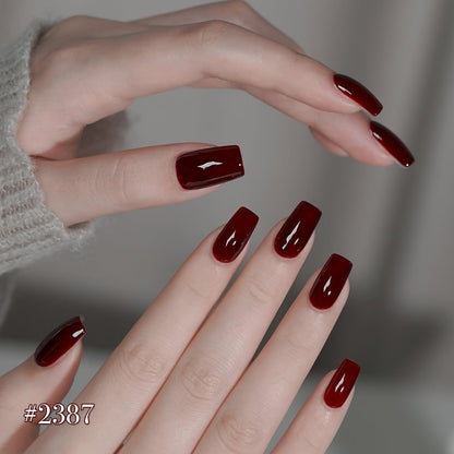 GAOY Red Gel Nail Polish Set — 6 Burgundy Cherry Jelly Glitter Colors, UV Cure Gel for DIY Manicure at Home
