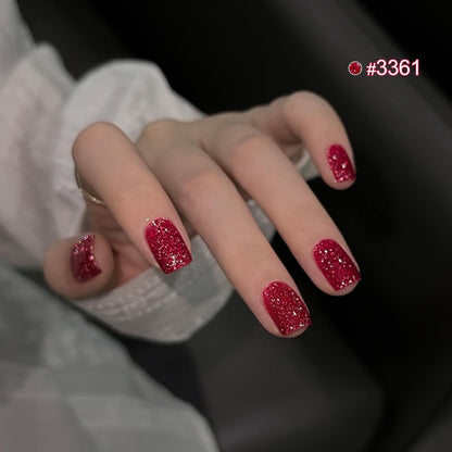 GAOY Glitter Red Gel Nail Polish Set – 6 Pink Peach Reflective Sparkle Colors | Soak Off UV Light Cure for At-Home Manicures