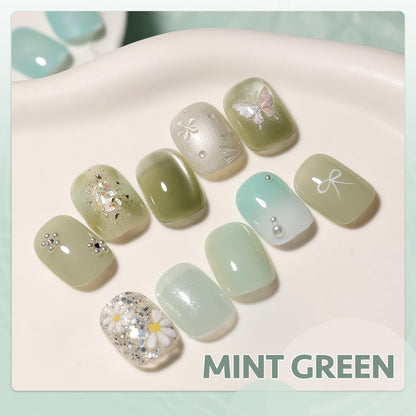 GAOY Cat Eye Gel Nail Polish Set with Magnet – Mint Green Holographic Cat Eye for Home Manicure