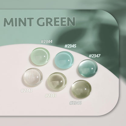 GAOY Cat Eye Gel Nail Polish Set with Magnet – Mint Green Holographic Cat Eye for Home Manicure