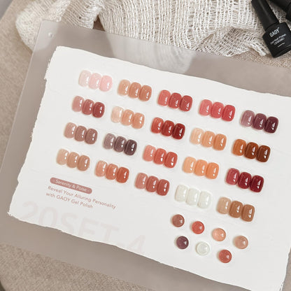 GAOY 23-Piece Gel Nail Polish Set – 20 Jelly Colors + Base & Top Coats for Home Manicure