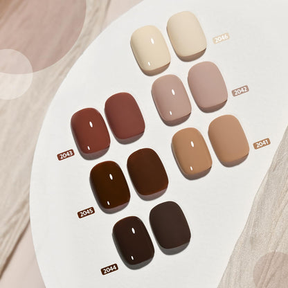 GAOY Nude Brown Fall Gel Nail Polish Set – 6 Colors for At-Home Nail Art
