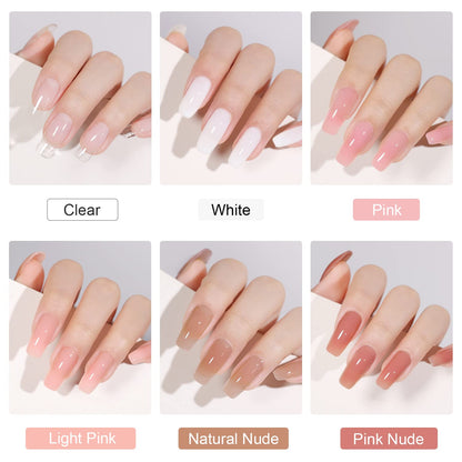 GAOY Poly Gel Set – 6 Nude Pink Builder Gels for Nail Extensions | Beginner to Pro DIY