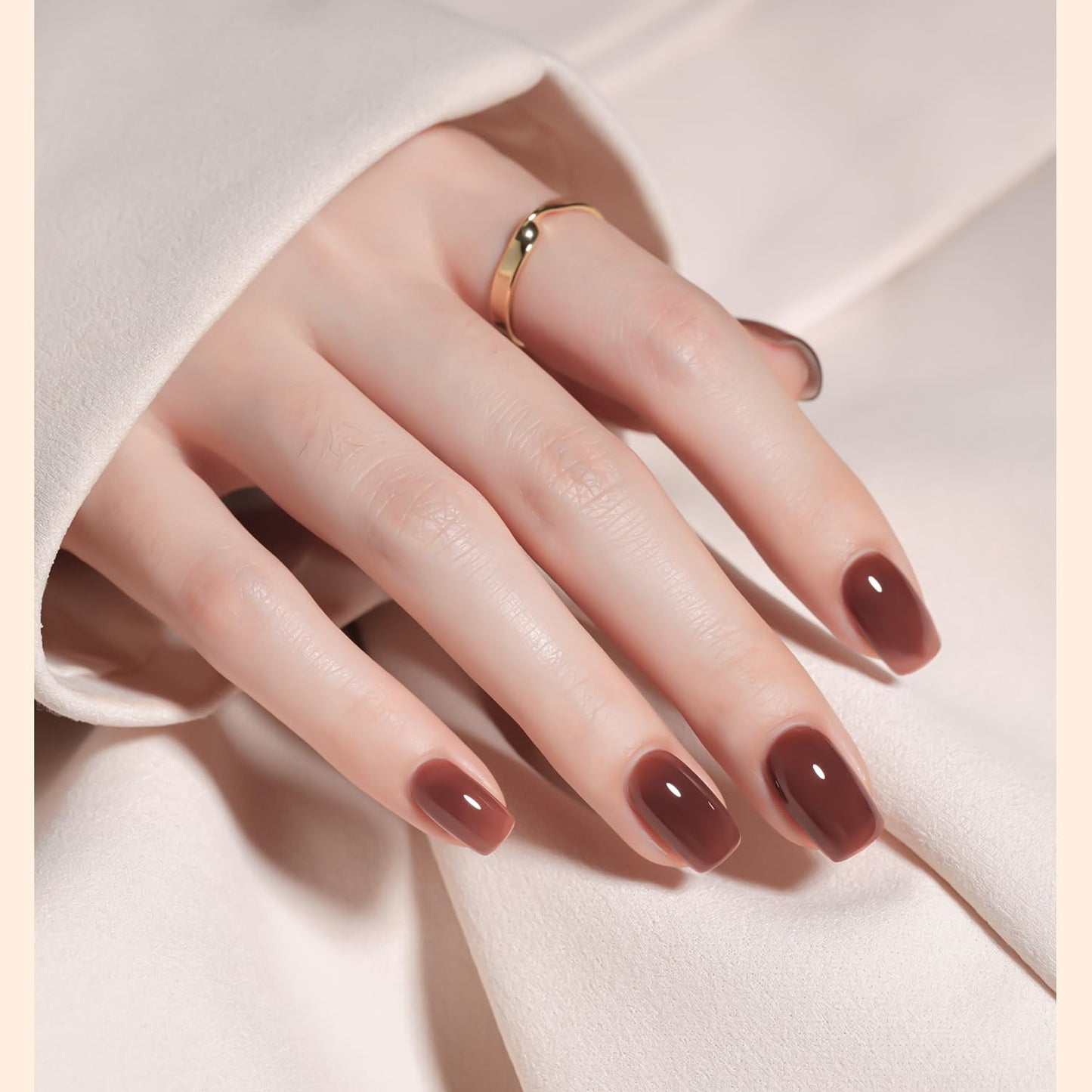 GAOY Rose Brown Jelly Gel Nail Polish Kit – 6 Milky Jelly Colors for At-Home Manicure
