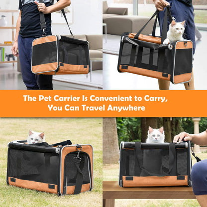 GAPZER Dog Carry Bag — Foldable Soft-Shell Carrier for Small Dogs & Cats (18.1 x 11.8 x 11.8 in, Up to 20 lbs)