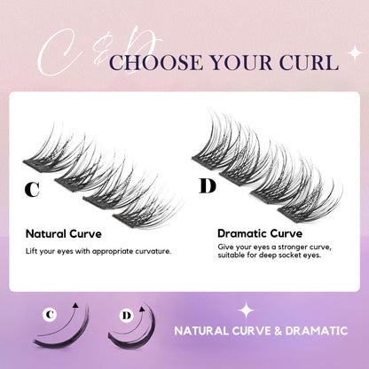 GAQQI Lash Clusters GQ03 C Curl 10mm – 168pcs Wispy Eyelash Extensions