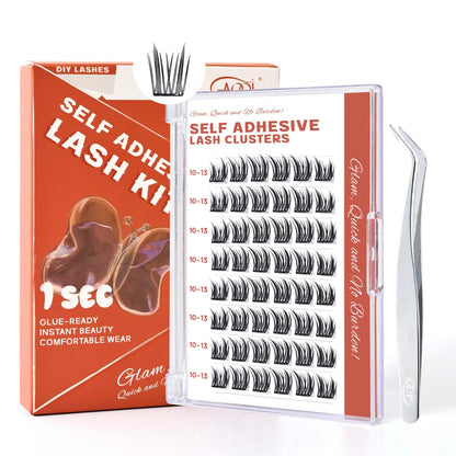 GAQQI Self-Adhesive Lash Clusters (10-14mm) – Press-On, No Glue, Reusable