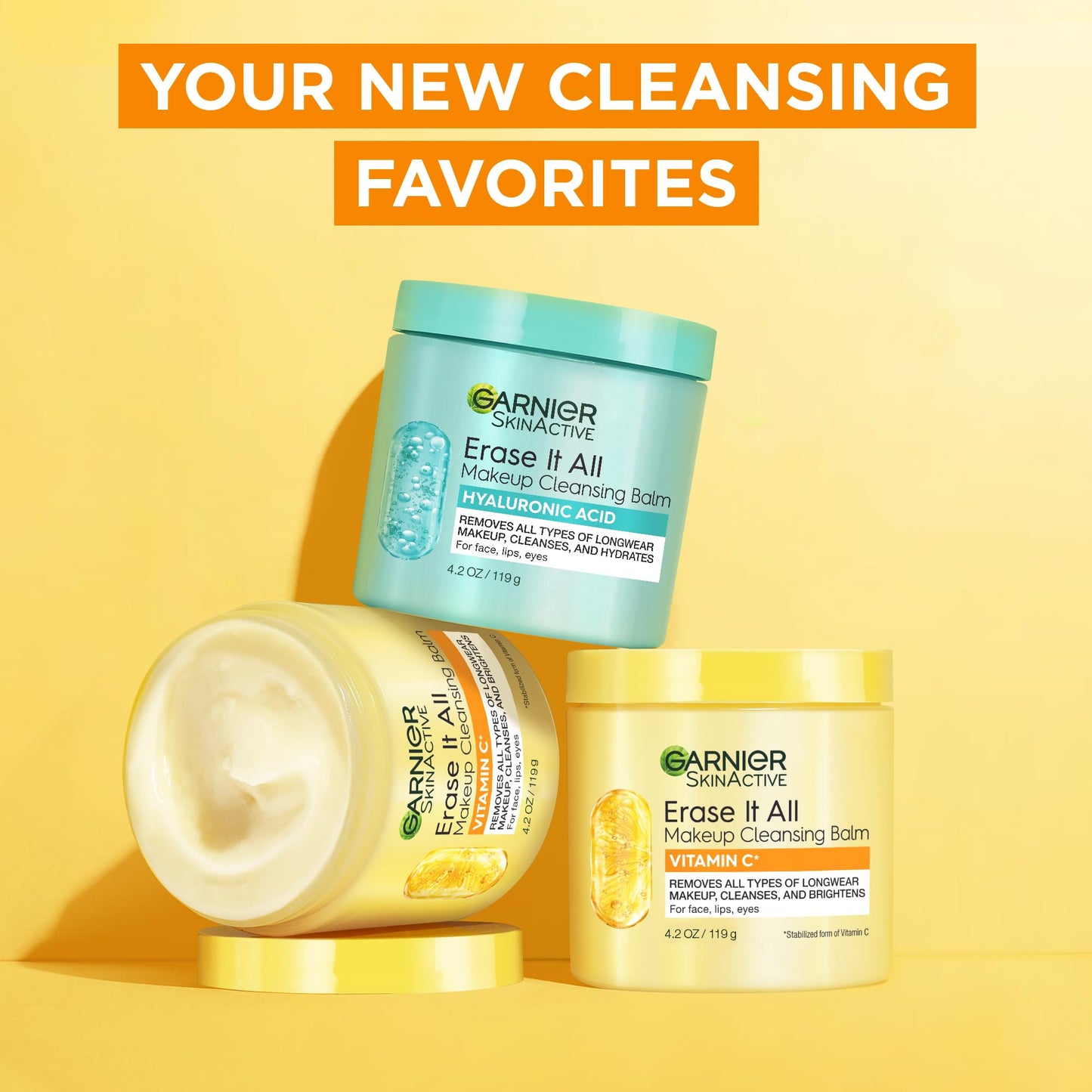 Garnier Erase It All Cleansing Balm with Vitamin C – Makeup Remover & Brightening Cleanser (4.2 oz)