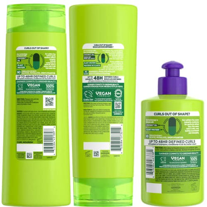 Garnier Fructis Curl Nourish: Sulfate-Free Shampoo, Conditioner & Air Dry Butter Cream Set