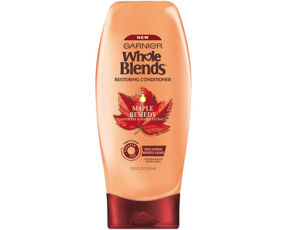 Garnier Whole Blends Maple Remedy Shampoo & Conditioner Set – Vegan, Paraben-Free, 12.5 fl oz per bottle