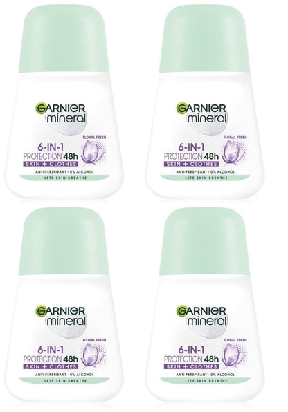 Garnier Mineral Protection 6 Floral Fresh Roll-On – Pack of 4 x 50ml