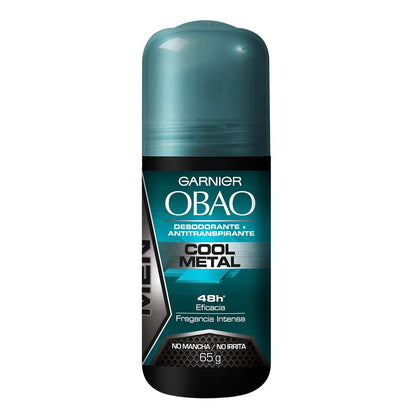 (Pack of 4) Garnier OBAO for Men 48H Roll-On Deodorant & Antiperspirant – Cool Metal Scent, 65 g Each