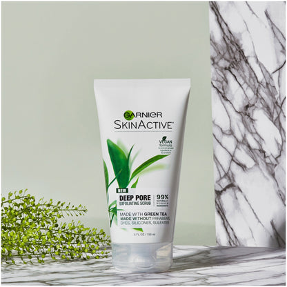 Garnier SkinActive Exfoliating Scrub with Green Tea for Oily Skin – 5 fl oz
