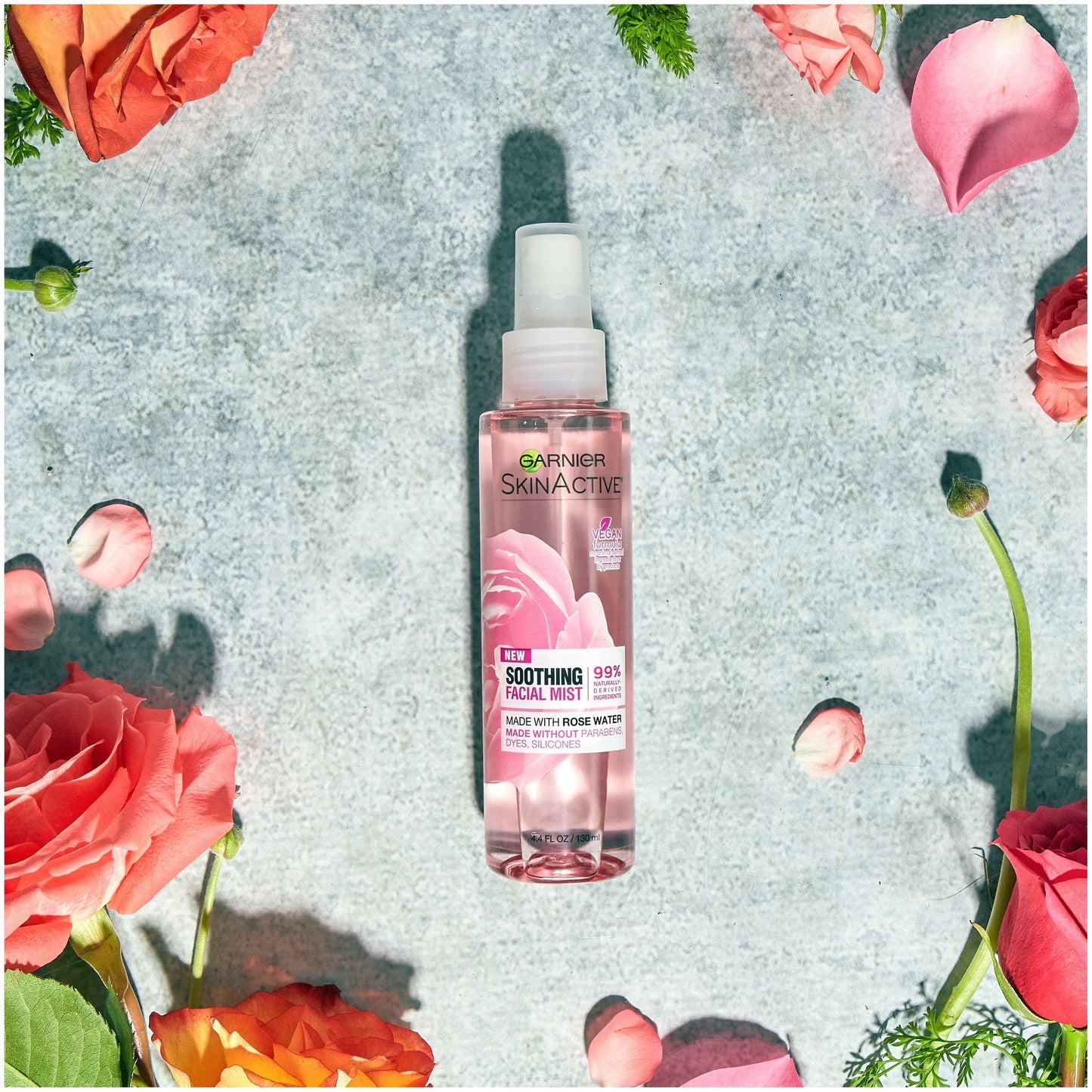 Garnier SkinActive Rose Water Facial Mist Spray – Hydration & Refresh, 4.4 oz