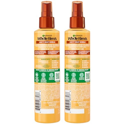 Garnier Whole Blends Hair Honey Milk Heat Protectant Spray – Up to 100Hrs Frizz Control (2 x 8.5 oz)