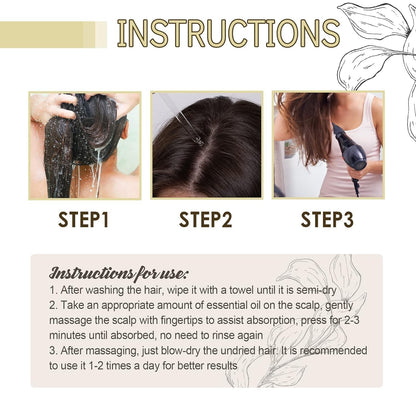 Gaukomzs 3-Pack Natural Rosemary Hair Oil for Growth, Nourishment & Thickness