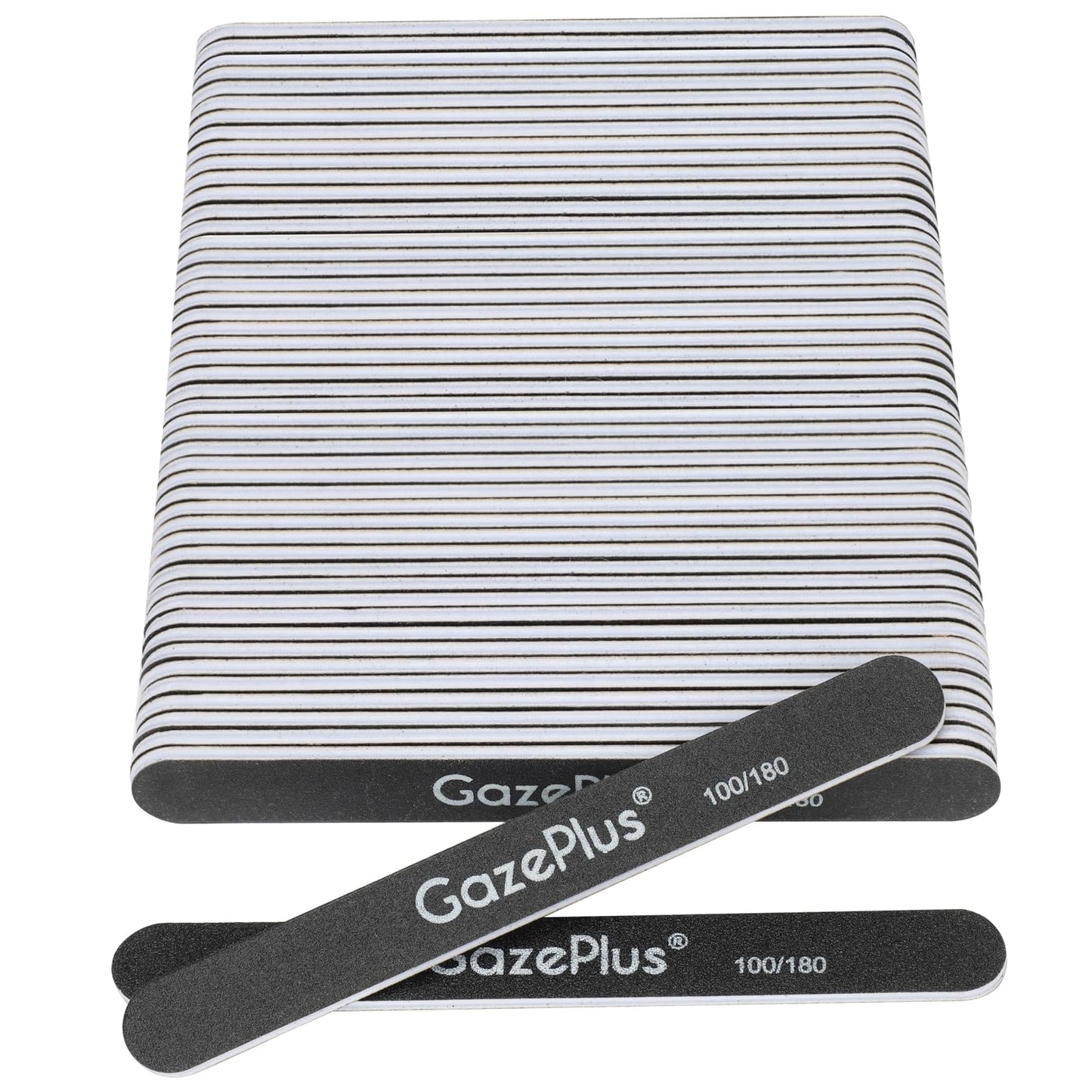 GAZEPLUS Nail Files 50-Count, 7-Inch Long, 100/180 Grit – Professional Washable Emery Boards for Acrylic & Natural Nails