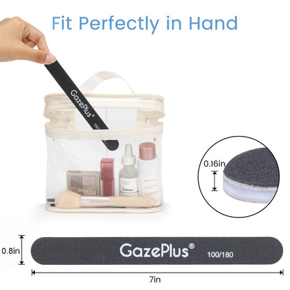 GAZEPLUS Nail Files 50-Count, 7-Inch Long, 100/180 Grit – Professional Washable Emery Boards for Acrylic & Natural Nails