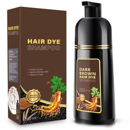 GDRFNP Hair Dye Shampoo 3 in 1 – Grey Coverage, Dark Brown, 16.9 fl oz