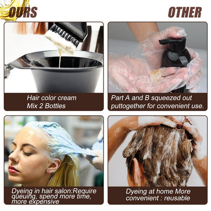 GDRFNP Hair Dye Shampoo 3 in 1 – Grey Coverage, Dark Brown, 16.9 fl oz