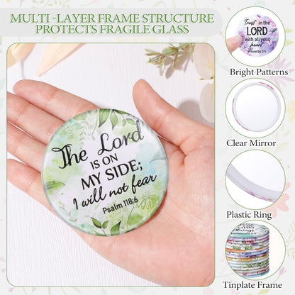 Geelin 60 Pcs Christmas Bible Verse Compact Mirrors – Bulk Gift Set for Women
