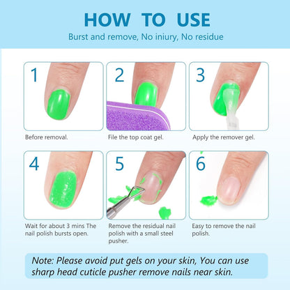 Gel Polish Remover 3-Pack — Quick & Easy Gel Nail Polish Removal in 3–5 Minutes at Home