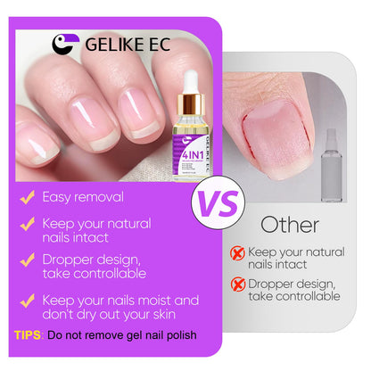 Gelike ec Press On Nail Glue Remover No Acetone – Gentle, Nourishing Formula 15ml
