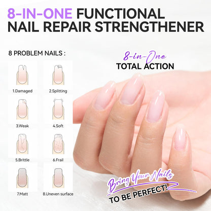 Gelike ec 8-in-1 Nail Strengthener & Ridge Filler – Strengthen, Grow, Gloss