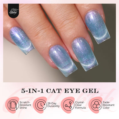 GELLAKTIK 5-in-1 Cat Eye Gel Nail Kit – 6x7.5ml, No Base/Top Coat Needed