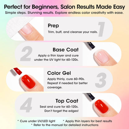 GELLEN 24-Piece Gel Nail Polish Set – 20 Colors + Base/Top Coats & Cat-Eye Top Coat
