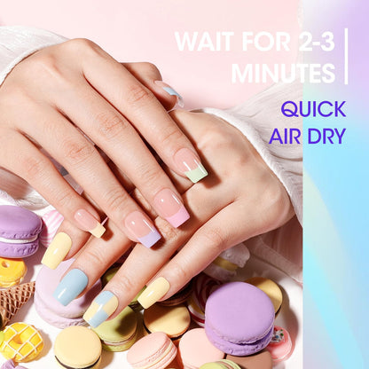 GELLEN Pastel Regular Nail Polish Set – 6 Quick-Dry Colors, No UV Light Needed