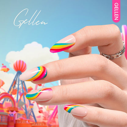 GELLEN Gel Nail Polish Kit – 6-Color Rainbow Set for DIY Manicure
