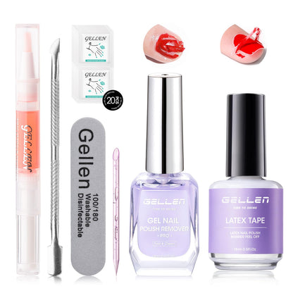 Gellen Gel Remover Pro Kit — Fast 2-5 Minute Gel Nail Removal with Peelable Latex Shield