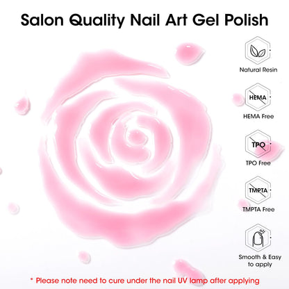 GELLEN Nude Gel Nail Polish Set – 20 Colors with Cat-Eye Top Coat & 3-Free Formula