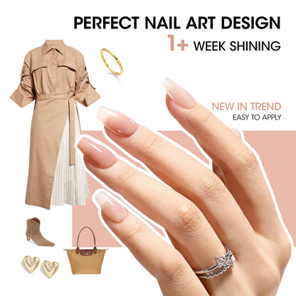 GELLEN Sheer Nude Jelly Nail Polish Set – 6 Colors, Quick Dry, 4-Free, HEMA-Free, Non-Toxic