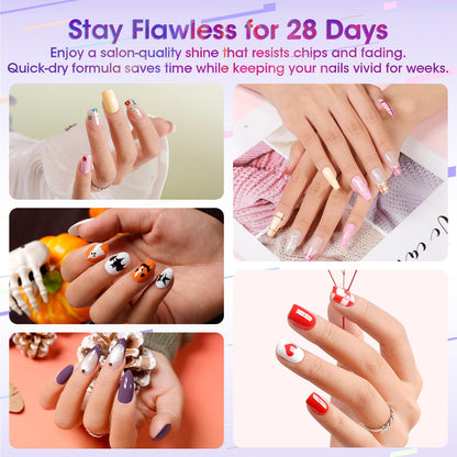 GELLEN 71-Piece Gel Nail Kit with 54W UV/LED Lamp — 32 Colors, Base & Top Coats, Home Salon Pro Set