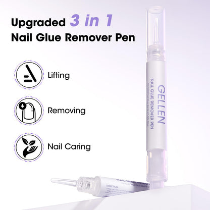 Gellen Nail Glue Remover Pen 5 Pcs – Acetone-Free Quick Removal for Press-On Nails