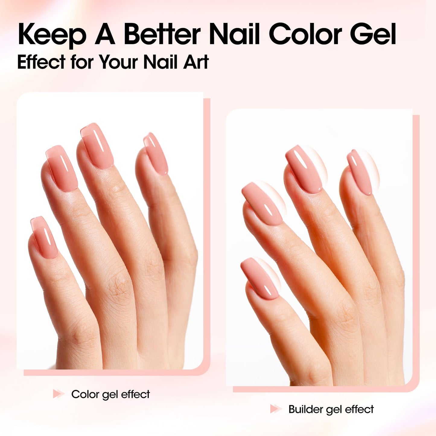 GELLEN Builder Gel Nude Pink – UV/LED Hard Gel for Nails Extensions & Overlays (30g) + 20 Nail Forms