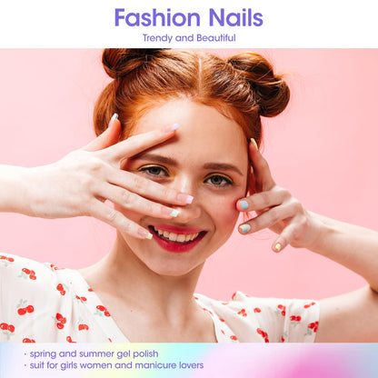 GELLEN Pastel Gel Nail Polish Set – 6 Macaron Colors (Nude to Yellow), No Wipe, 10ml