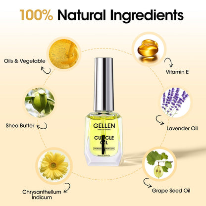 GELLEN Nail Dehydrator, Primer & Cuticle Oil 18ML – HEMA-Free Acid-Free Nail Prep Kit for Gel Polish & Acrylics