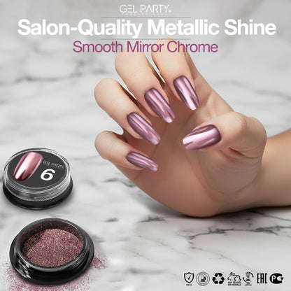 GEL PARTY GELPARTY 16 Colors Chrome Nail Powder Set – Mirror & Holographic Finish
